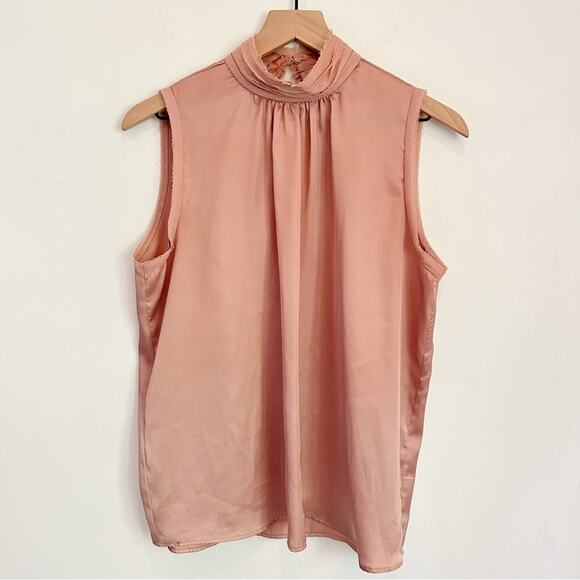 Zara Sleeveless Satin Blouse Pink Size S - Picture 1 of 7